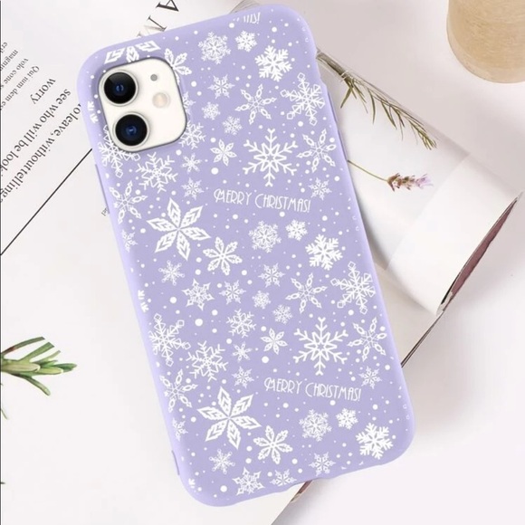 Christmas Snowflake Pattern Holiday Winter Purple iPhone 12 Pro Max Case - Picture 1 of 2